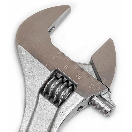 Adjustable Wrench - Boxed, 10" L, 1-5/16"/34 mm Max Width, Chrome Rideout Tool & Machine Inc.