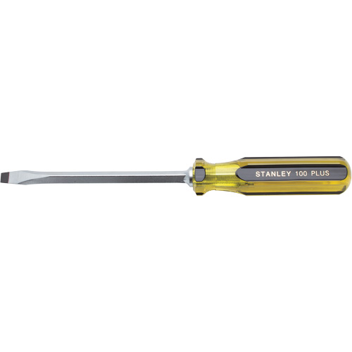 100 PLUS&reg; Standard Slotted Tip Screwdriver, 5/16" Tip, Square, 11-1/8" L, Plastic Handle Rideout Tool & Machine Inc.