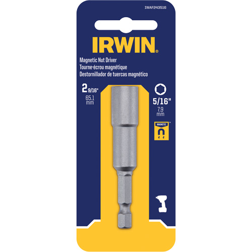 Nutsetter, 5/16" Tip, 1/4" Drive, 2-9/16" L, Magnetic Rideout Tool & Machine Inc.