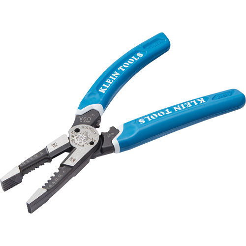 Klein-Kurve&reg; Heavy-Duty Wire Stripper, Cutter & Crimper Multi-Tool, 8-1/4" L, 8 - 20 AWG Rideout Tool & Machine Inc.