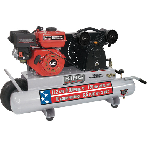 Compresseur d'air sur brouette, Essence, 10 gal. (12 gal. US), 150 PSI Rideout Tool & Machine Inc.