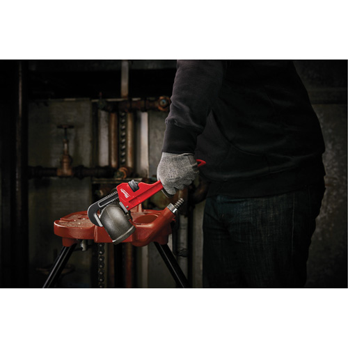 Pipe Wrench, 1-1/2" Jaw Capacity, 10" Long, Powder Coated Finish, Ergonomic Handle Rideout Tool & Machine Inc.