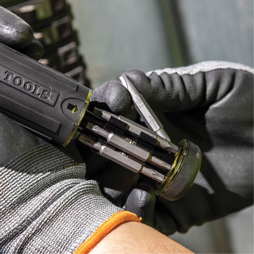 15-in-1 Multi-Bit Ratcheting Screwdriver, 8-3/4" L, Cushion Grip Handle Rideout Tool & Machine Inc.