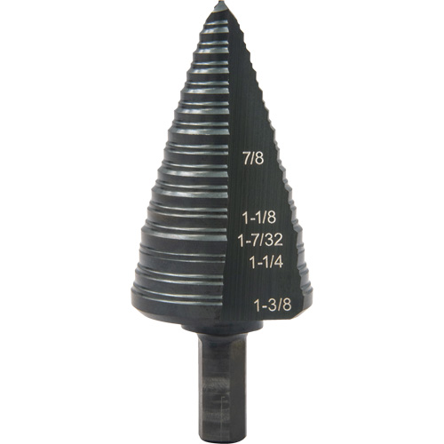 #12 Multi-Hole Step Drill Bit, 7/8" - 1-3/8" , 1/16" Increments, High Speed Steel Rideout Tool & Machine Inc.