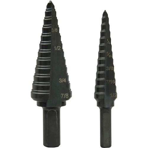 Step Bit Set, 1/8"/3/16" - 1/2"/7/8"  Rideout Tool & Machine Inc.