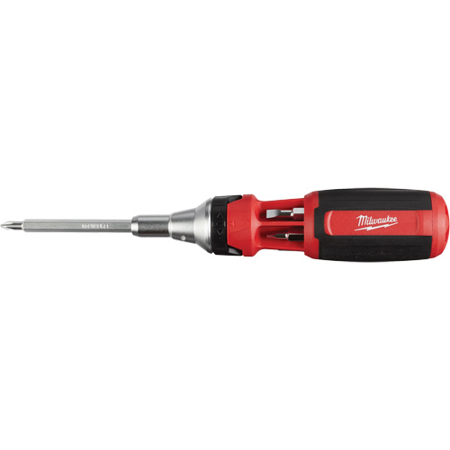 9-in-1 Square Drive Ratcheting Multi-bit Driver, 9-1/10" L, Cushion Grip Handle Rideout Tool & Machine Inc.