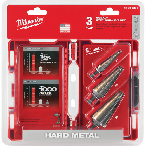 Jeu de forets &eacute;tag&eacute;s, 3 morceaux, Acier rapide au cobalt Rideout Tool & Machine Inc.