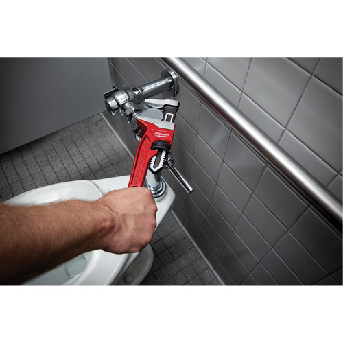 Smooth Jaw Pipe Wrench, 2-5/8" Jaw Capacity, 12" Long, Powder Coated Finish, Ergonomic Handle Rideout Tool & Machine Inc.