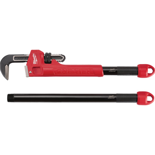 Cl&eacute; &agrave; tuyau adaptable Cheater, Cap des m&acirc;choires 2-1/2", Longueur 18"/24"/10", Fini Rev&ecirc;tement en poudre, Prise Ergonomique Rideout Tool & Machine Inc.