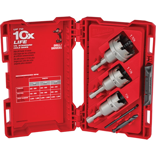 One-Piece Carbide Hole Cutter Set, 4 Pieces, Carbide Rideout Tool & Machine Inc.