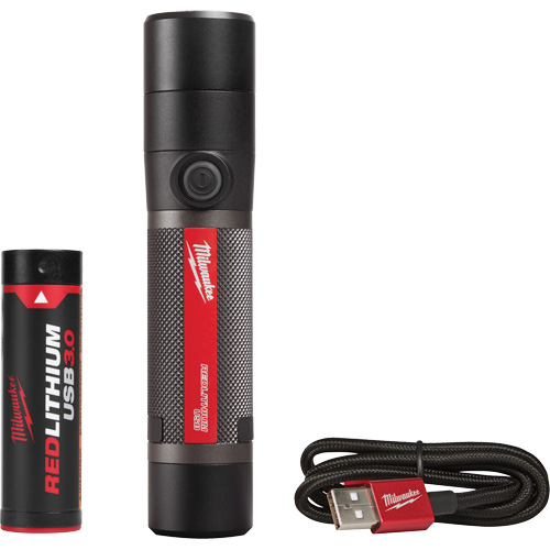 USB Compatible Compact Flashlight, LED, 800 Lumens, Rechargeable Batteries Rideout Tool & Machine Inc.