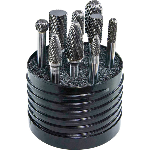 Drillco&reg; Magnum SET 1 Solid Carbide Double Cut Burr Set, 8 Pieces Rideout Tool & Machine Inc.