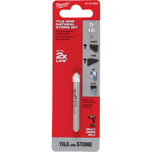 Foret pour la pierre naturelle, 5/16", Carbure Rideout Tool & Machine Inc.