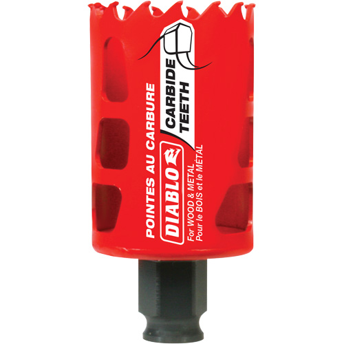 Wood & Metal Hole Saw, 1-3/4", 2-3/8" Depth of Cut, Carbide Rideout Tool & Machine Inc.