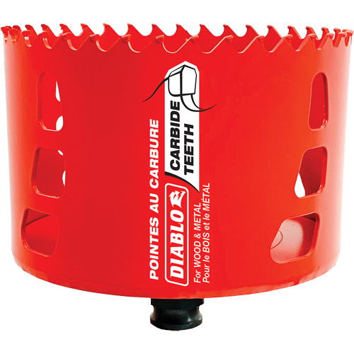 Scie cloche pour bois et m&eacute;tal, 4", Profondeur de la coupe 2-3/8", Carbure Rideout Tool & Machine Inc.