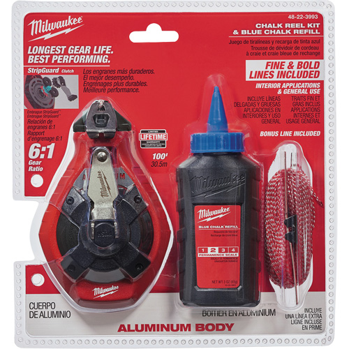 Trousse de cordeau &agrave; craie avec ligne en prime Rideout Tool & Machine Inc.