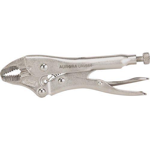 Locking Pliers with Wire Cutter, 5" Length, Curved Jaw Rideout Tool & Machine Inc.