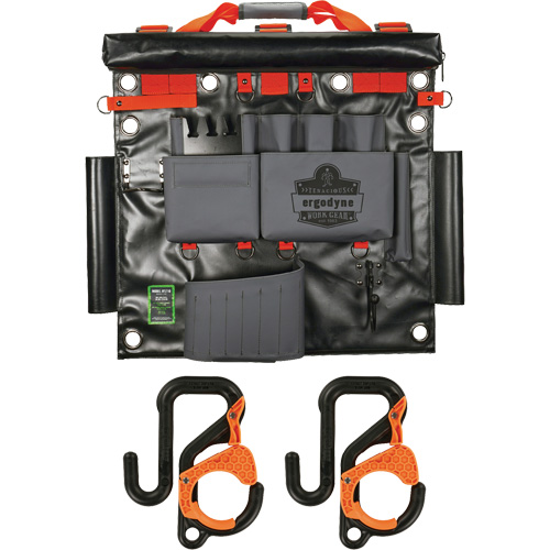 Arsenal 5711 Bucket Truck Tool Board with 2" Locking Aerial Bucket Hooks Kit, Nylon, 8 Pockets, Grey Rideout Tool & Machine Inc.