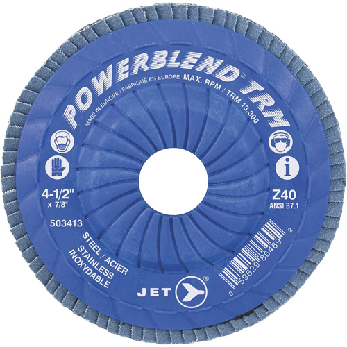 PowerBlend Trimmable Flap Disc, 5" x 7/8", Type 29, Z40 Grit, Zirconia Alumina Rideout Tool & Machine Inc.