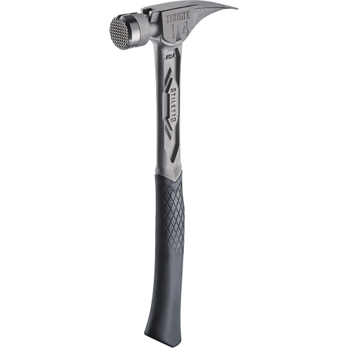 TIBONE Milled Titanium Framing Hammer, 14 oz., Solid Steel Handle, 15-1/4" L Rideout Tool & Machine Inc.
