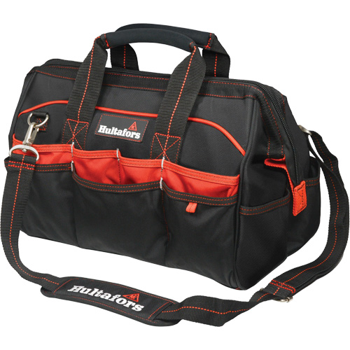 16" Tradesman's Tool Bag, Ballistic Polyester, Black/Red Rideout Tool & Machine Inc.