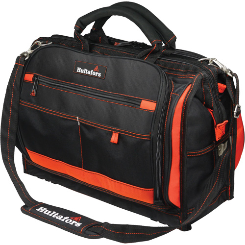 18" Multi-Compartment Tool Carrier, Ballistic Polyester, 50 Pockets, Black/Red Rideout Tool & Machine Inc.