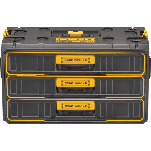 ToughSystem&reg; 2.0 Three-Drawer Unit, 21-4/5" x 12-3/10" x 12-3/5", Black/Yellow Rideout Tool & Machine Inc.
