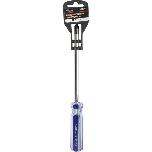Blue Transparent Striped Philips Screwdriver, #3, Plastic Handle Rideout Tool & Machine Inc.