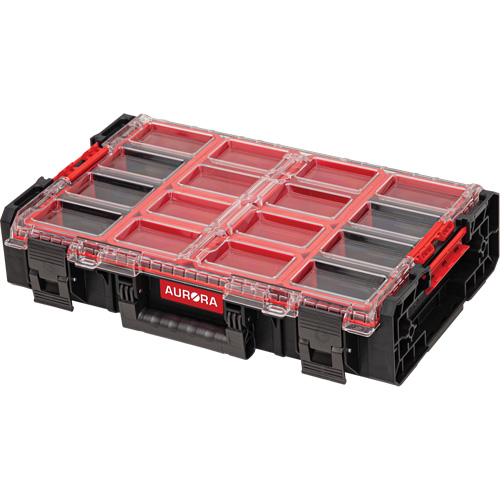 Arx&reg; X-Large Organizer with Short Bins, 23" x 15-1/5" x 5", Black Rideout Tool & Machine Inc.