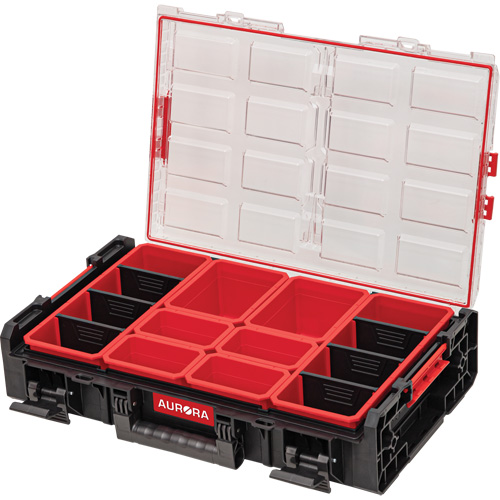 Arx&reg; X-Large Organizer with Short Bins, 23" x 15-1/5" x 5", Black Rideout Tool & Machine Inc.