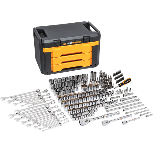 12-Point Mechanics Tool Set in 3 Drawer Storage Box Rideout Tool & Machine Inc.