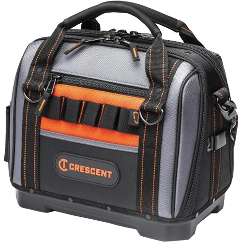 Sac ouvert de 14" pour outils d'ouvrier, Polyester, 32 pochettes, Noir/Gris Rideout Tool & Machine Inc.