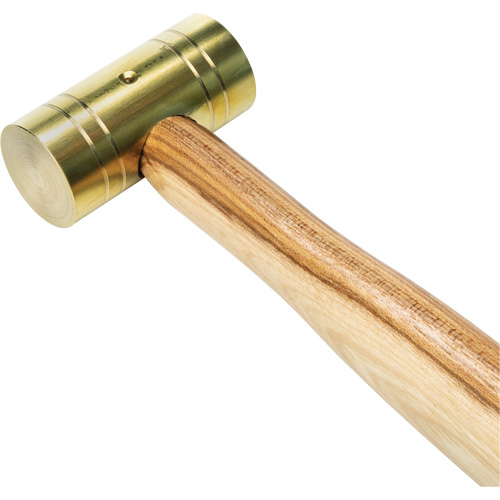 Brass Hammer with Hickory Handle, 1 lbs Head Weight, 11" L Rideout Tool & Machine Inc.