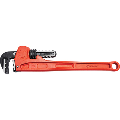 Cl&eacute; &agrave; tuyau &agrave; m&acirc;choires K9, Cap des m&acirc;choires 2-7/8", Longueur 18", Fini Rev&ecirc;tement en poudre, Prise Ergonomique Rideout Tool & Machine Inc.