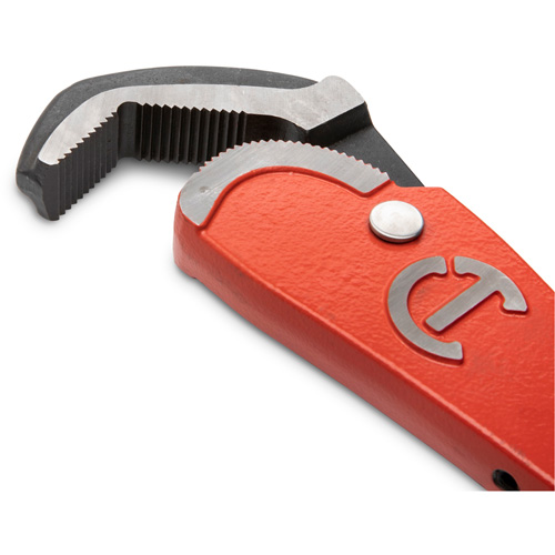 Cl&eacute; pour tuyau en acier auto-ajustable, Cap des m&acirc;choires 2-1/2", Longueur 16", Fini Rev&ecirc;tement en poudre, Prise Non-ergonomique Rideout Tool & Machine Inc.