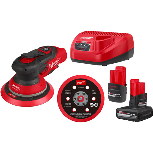 M12 FUEL 6" Random Orbital Sander Kit, 6" Sand Paper, 12 V Rideout Tool & Machine Inc.