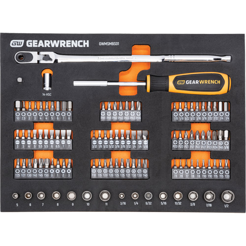 Jeu d'outils de m&eacute;canicien dans des plateaux modulaires en mousse avec conteneur de rangement, 194 morceaux Rideout Tool & Machine Inc.
