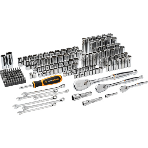 1/4", 3/8”, & 1/2" Drive 90T SAE/MM Mechanics Hand Tool Set Rideout Tool & Machine Inc.