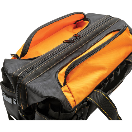 Sac &agrave; outils de 20" pour les professionnels, Nylon, 33 pochettes, Noir/Orange Rideout Tool & Machine Inc.