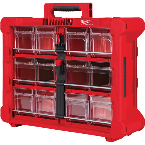 Organisateur PACKOUT &agrave; bac inclinable, 15-1/5" x 19-7/10" x 6-7/10", Noir/Rouge Rideout Tool & Machine Inc.