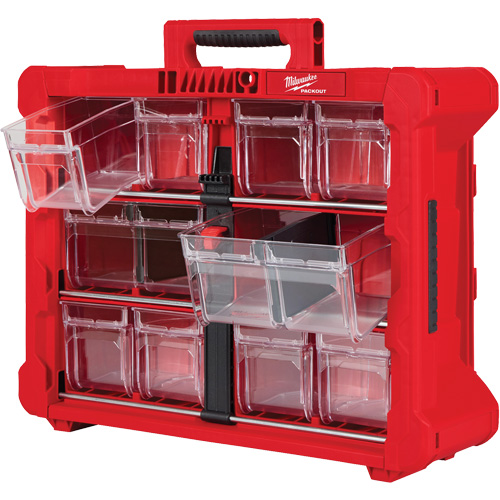 Organisateur PACKOUT &agrave; bac inclinable, 15-1/5" x 19-7/10" x 6-7/10", Noir/Rouge Rideout Tool & Machine Inc.
