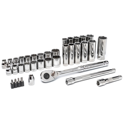 Jeu d'outils pour m&eacute;canicien &agrave; 72 dents, 12 pans et &agrave; prise de 3/8" Rideout Tool & Machine Inc.