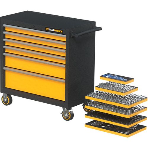 MEGAMOD Metric Mechanics Tool Set in Modular Foam Trays with Rolling Cabinet, 358 Pieces Rideout Tool & Machine Inc.