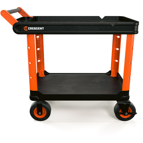 Chariot utilitaire industriel &agrave; 2 tablettes RAILWORKS avec roulettes de 8", 47" lo x 24-1/2" la x 37-4/5" h, Noir/Orange Rideout Tool & Machine Inc.