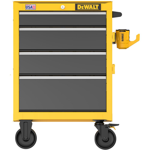 Coffre &agrave; outil roulant robuste, 4 tiroirs, 26" la x Jaune Rideout Tool & Machine Inc.