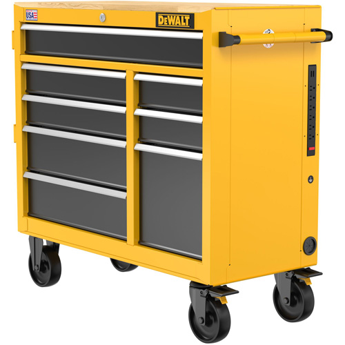 Heavy-Duty Mobile Workstation, 8 Drawers, 40" W x Yellow Rideout Tool & Machine Inc.