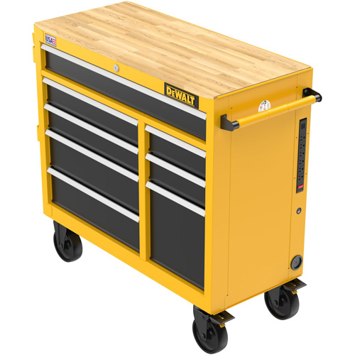 Heavy-Duty Mobile Workstation, 8 Drawers, 40" W x Yellow Rideout Tool & Machine Inc.