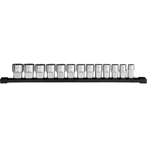Jeu de douilles m&eacute;triques &agrave; 12 pans, 13 Mcx, Prise de 1/2" Rideout Tool & Machine Inc.