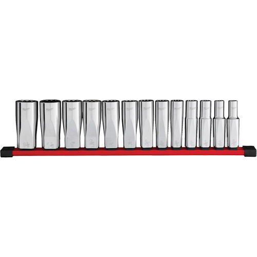 12-Point Deep Well SAE Socket Set, 13 Pcs, 1/2" Drive Size, Deep Rideout Tool & Machine Inc.