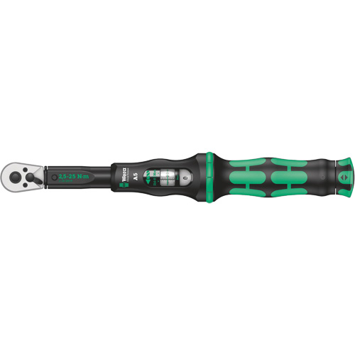 Cl&eacute; dynamom&eacute;trique Click-Torque A 5 avec cliquet r&eacute;versible, &agrave; cliquer, Entraînement 1/4" carr&eacute;, 2.5 - 25 Nm Rideout Tool & Machine Inc.